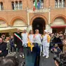 La torcia olimpica in piazza dei Signori