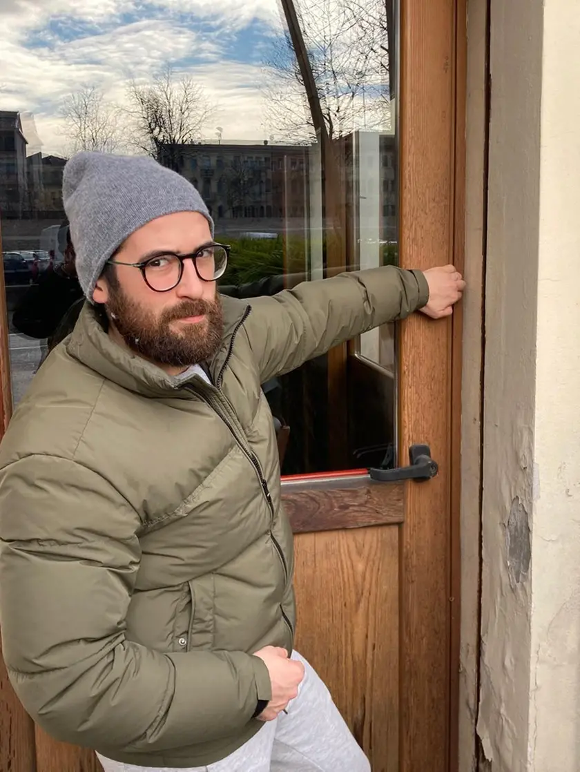 Alberto Furlan davanti la porta del Bassanello