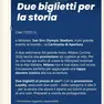 La mail con cui viene lanciata la promozione per la cerimonia di apertura di Milano-Cortina