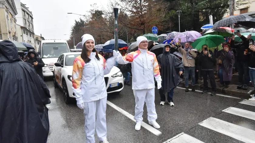 Un momento del passaggio della torcia a Conegliano