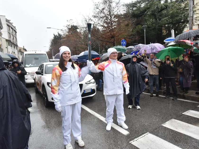 Un momento del passaggio della torcia a Conegliano
