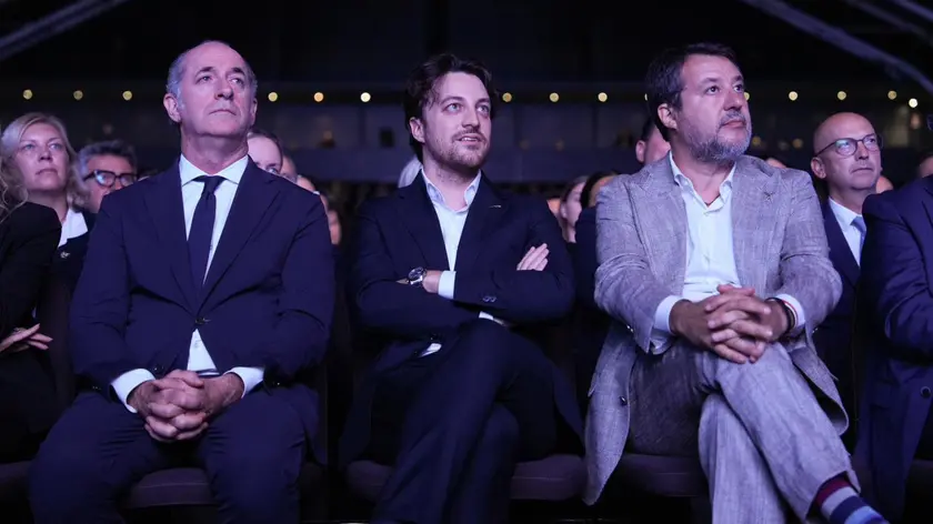Luca Zaia, Alberto Stefani e Matteo Salvini