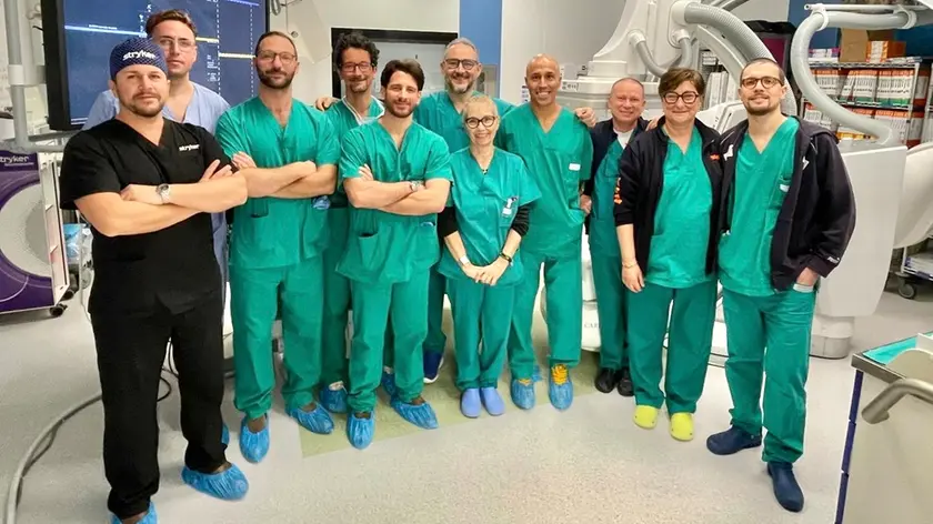 L'équipe dell'Unità Operativa Semplice Dipartimentale di Neuroradiologia Interventistica Spinale dell'Usl 2