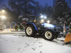 Neve in piazza dei Martiri a Belluno