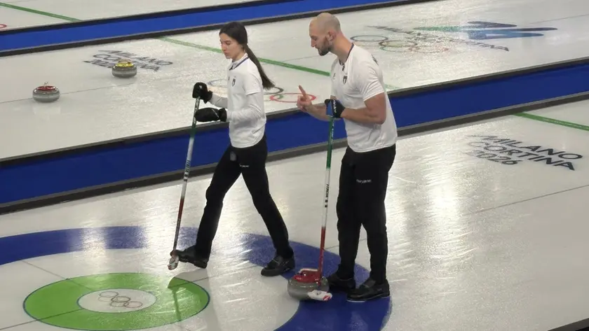 Stefania Constantini e Amos Mosaner in gara alle Olimpiadi di Cortina