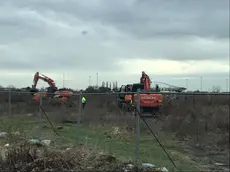 I primi sbancamenti nell'area del futuro polo Amazon