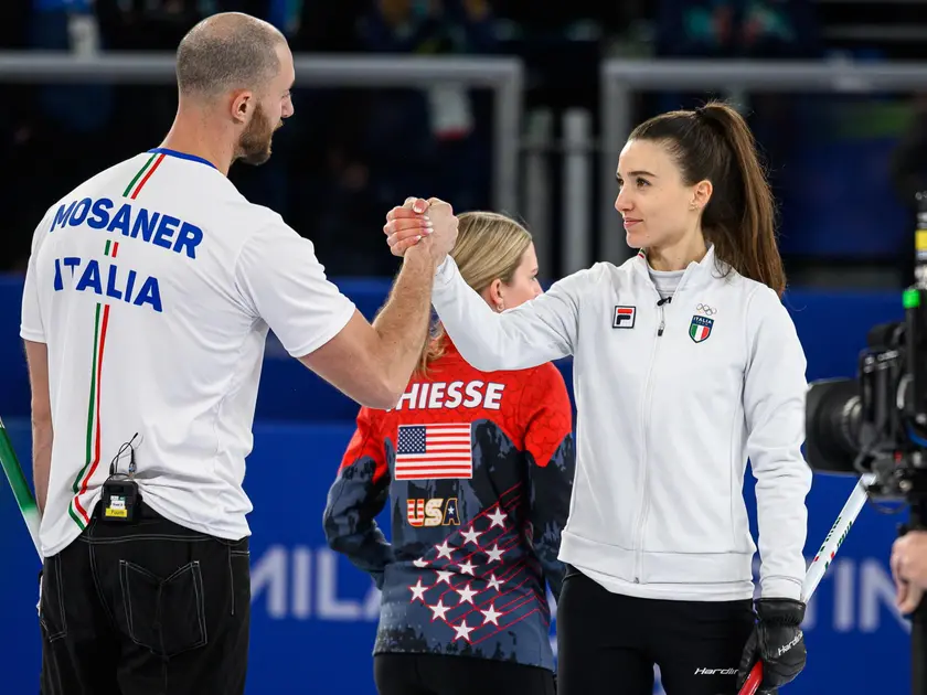 Stefania Constantini e Amos Mosaner durante il match di questa mattina contro gli Usa