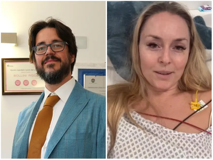 Il chirurgo ortopedico Stefano Zanarella e Lindsey Vonn