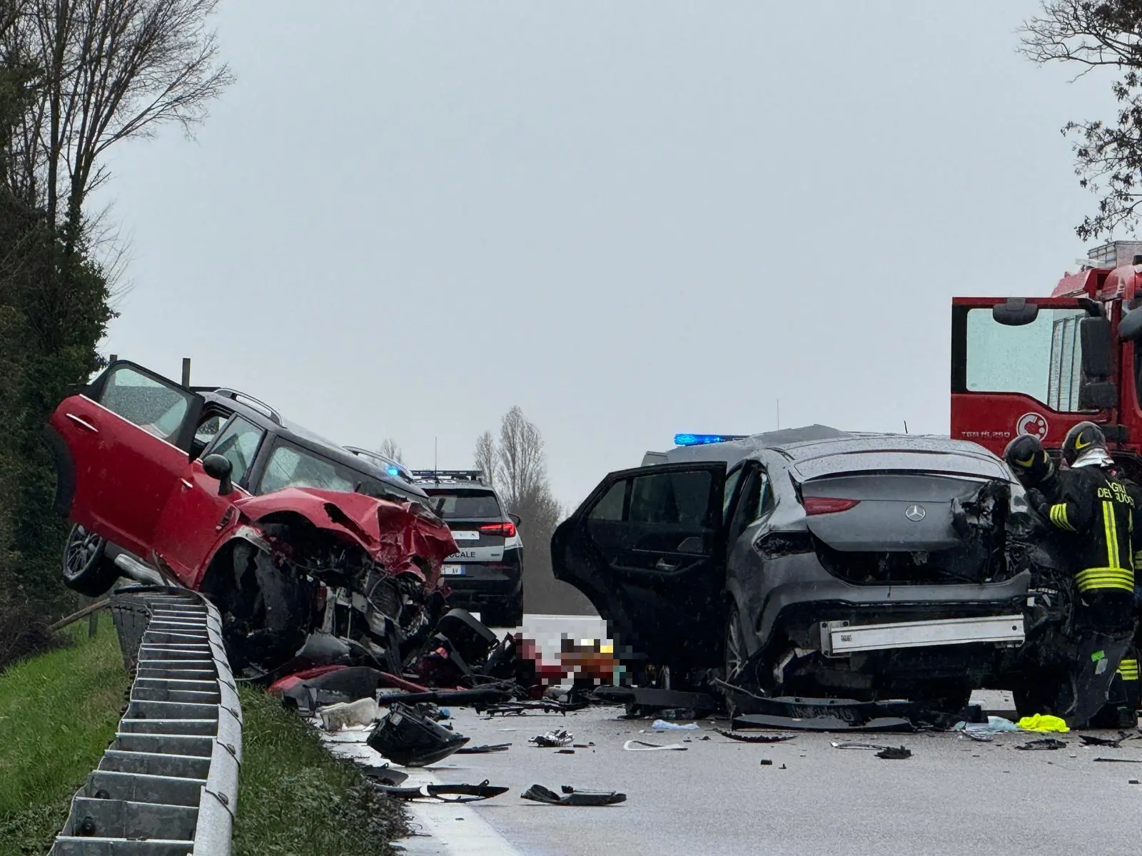 Le auto coinvolte nell'incidente (Foto Pòrcile)
