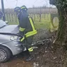 L'auto finita contro un albero