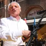 Antonio Confortin durante un comizio in piazza dei Signori a Treviso