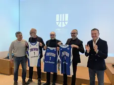 Un momento della presentazione della nuova struttura societaria di Treviso basket