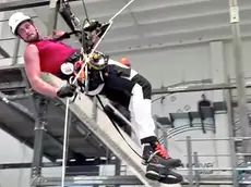 Tommaso Enzo Andreuzza durante una seduta di addestramento