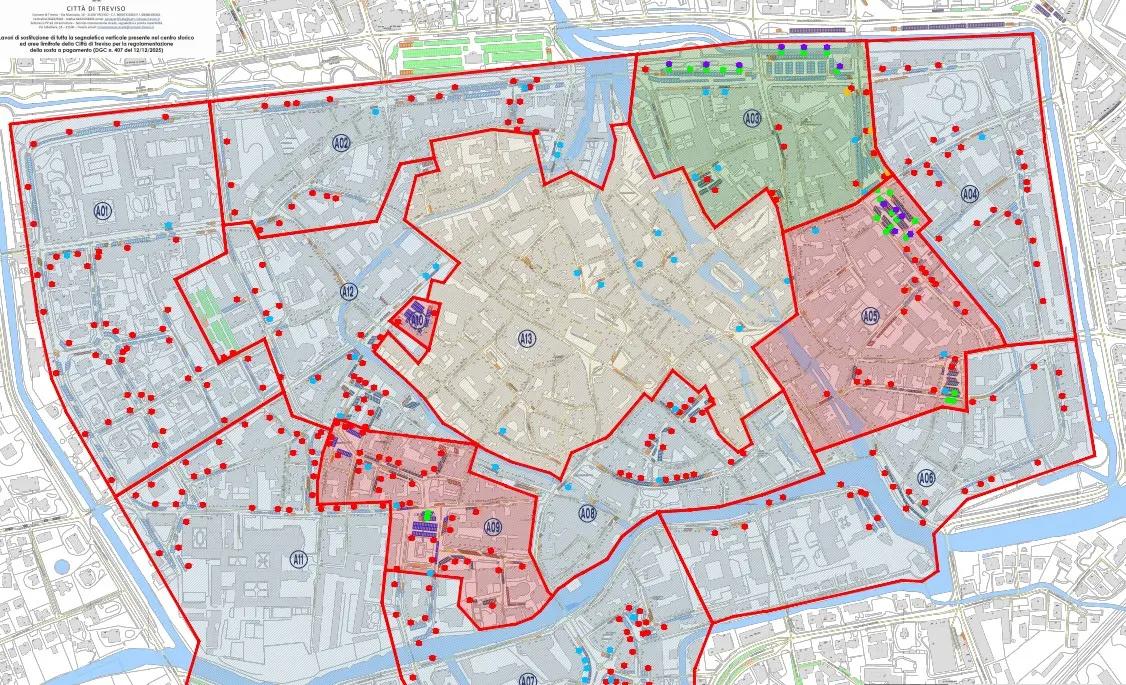La divisione del centro in aree per attivare il nuovo tariffario