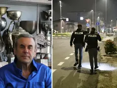 Mario Ruoso, noto imprenditore di Pordenone, è stato ucciso a sprangate. Sulla destra la polizia alla ricerca dell'arma