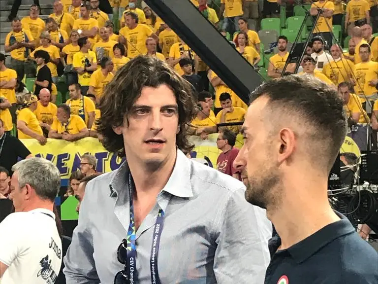 Il copresidente dell’Imoco Pietro Maschio con il coach Daniele Santarelli