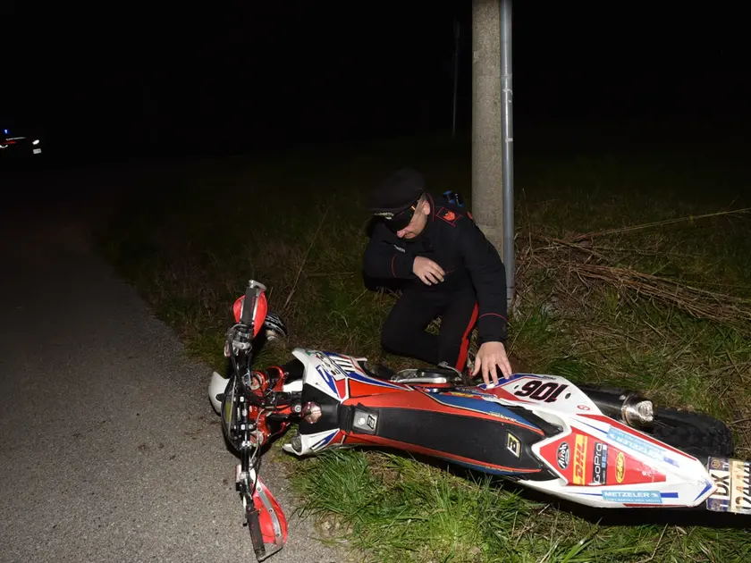 La moto coinvolta nell'incidente