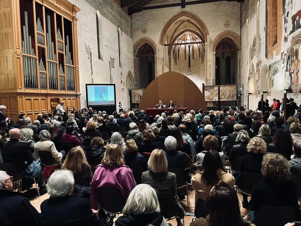 Una conferenza affollata a Santa Caterina, in una passata edizione di Treviso Giallo