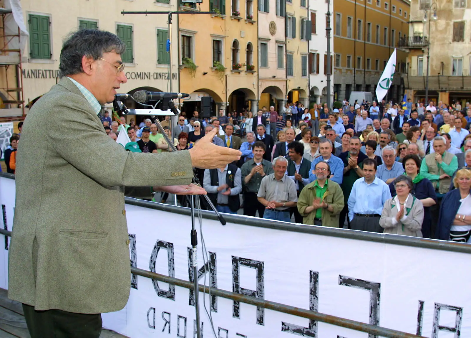 Udine. Comizio di Umberto Bossi.