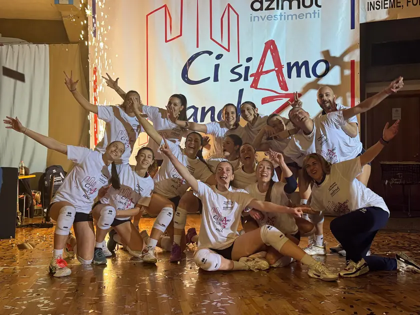 La festa per la promozione in A3 della capolista Azimut Giorgione