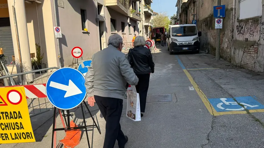 I lavori per la realizzazione della nuova pista ciclabile