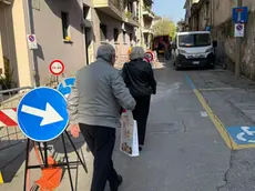 I lavori per la realizzazione della nuova pista ciclabile