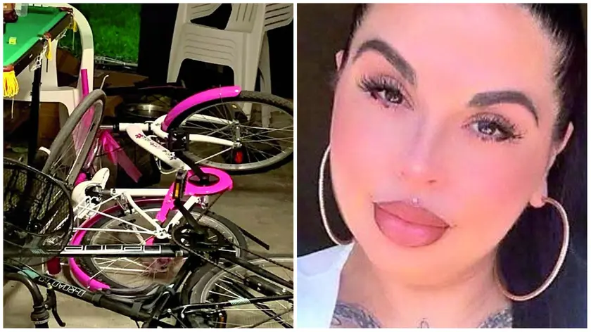 Il garage messo sottosopra dai ladri ferendo il cane che era all’interno, a fianco la padrona di casa Mayla Pitzalis