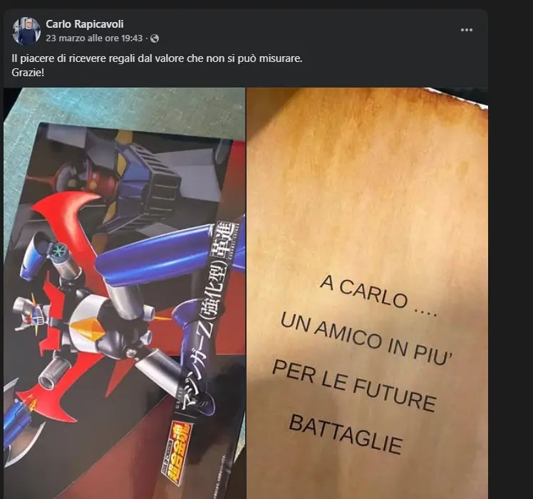 Il post fatto alcuni giorni fa da Rapicavoli