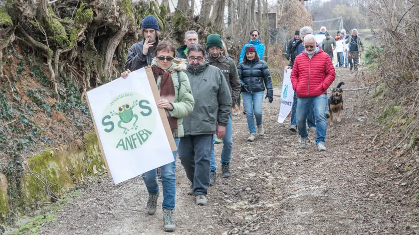 Una manifestazione contro il progetto delle casse di espansione sul Piave a Ciano
