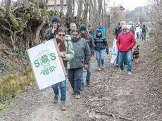 Una manifestazione contro il progetto delle casse di espansione sul Piave a Ciano
