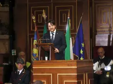 Il presidente della Regione Alberto Stefani all'inaugurazione dell'anno accademico al Bo