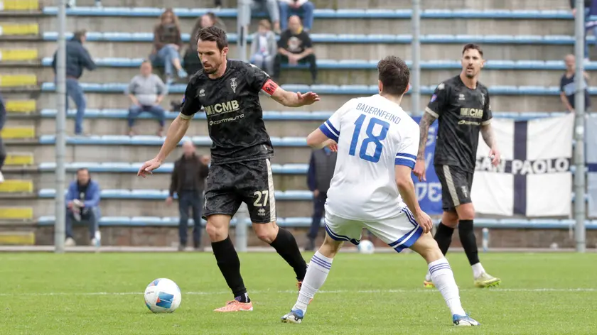 Il capitano del Treviso Gucher nel match perso contro l'Obermais al Tenni
