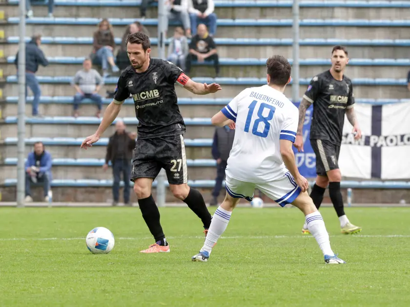 Il capitano del Treviso Gucher nel match perso contro l'Obermais al Tenni