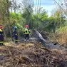 L'intervento dei vigili del fuoco a Pederobba (foto Macca)
