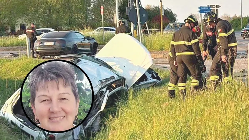 La Dacia sbalzata nel fossato e, nel tondo, Domnica “Mica” Daradisc