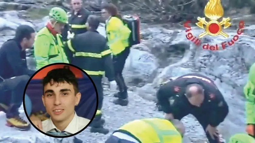 I soccorsi sul luogo della tragedia e, nel tondo, Alessio Nicholas Popa