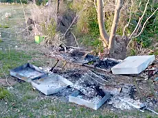 Le arnie distrutte dal fuoco a Mareno