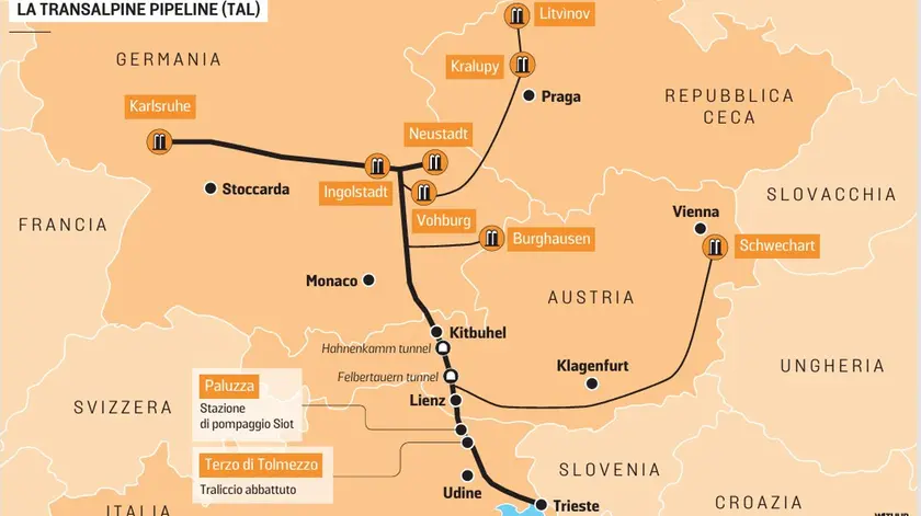 La rete dell'oleodotto