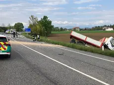 I mezzi coinvolti nel tragico scontro di oggi, 15 aprile, a Mariano del Friuli