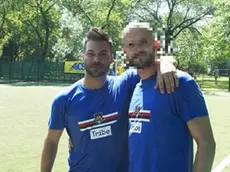L'avvocato Antonio Campion, 44 anni, con un amico