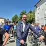 Il sindaco di Mogliano, Davide Bortolato, alla pedalata ecologica