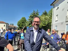 Il sindaco di Mogliano, Davide Bortolato, alla pedalata ecologica