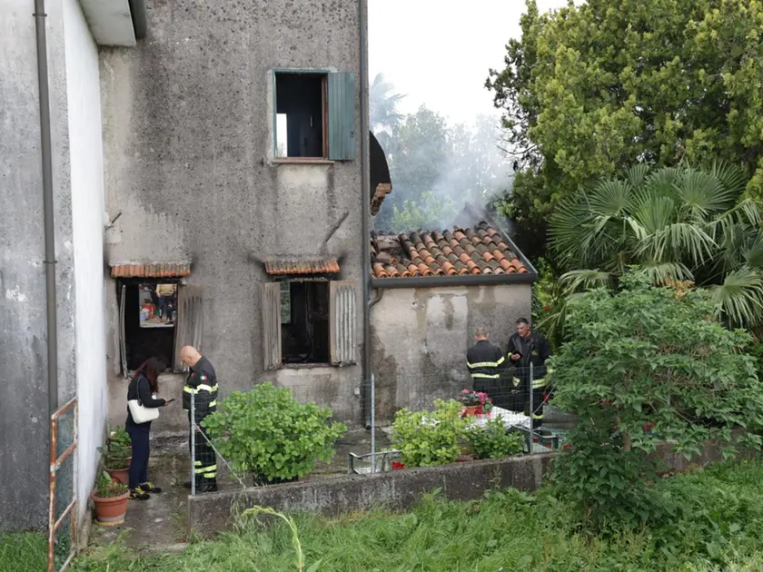 Il luogo in cui si è verificato l'incendio, a Cessalto