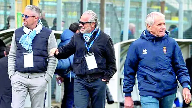 Il dottor Munarolo con Enrico De Bernard e Alessandro Botter, rispettivamente vice e presidente del Treviso