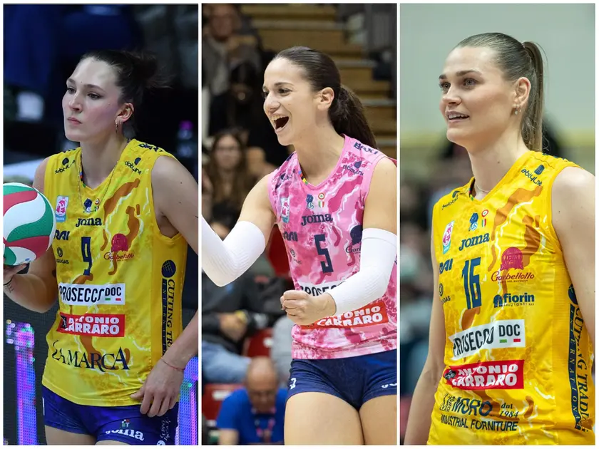 Da sinstra Marina Lubian, Serena Scognamillo e Nika Daalderop (Foto LVF)