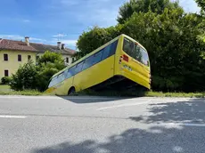 Scuolabus finisce in un fossato