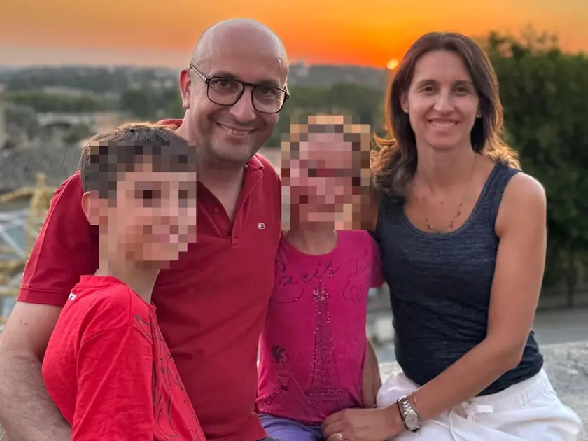 Daniele Manente in vacanza con la famiglia