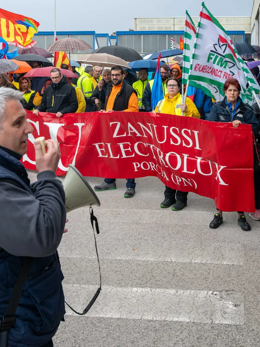 Una manifestazione all'Electrolux di Porcia
