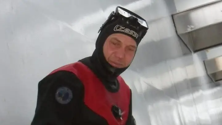Francesco Boaria, sub speleologo dei vigili del fuoco di Vicenza
