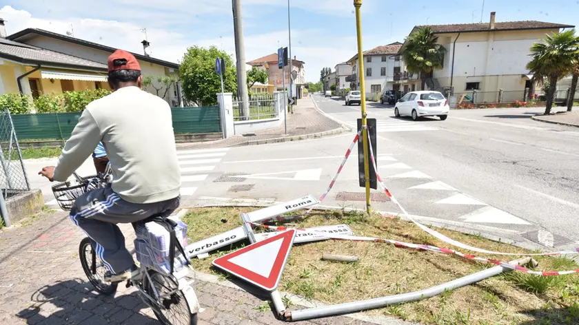Il luogo dell'impatto. Foto Cavicchi